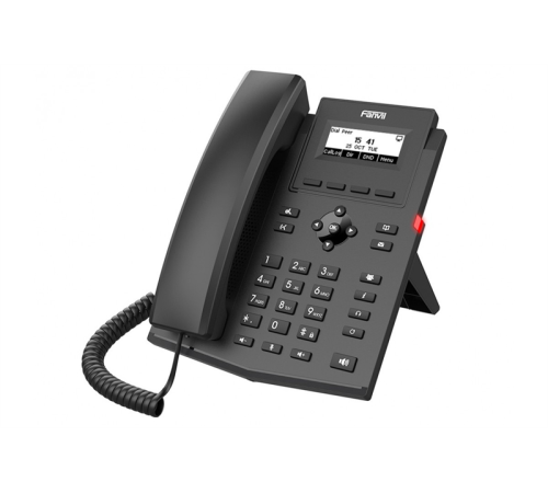 Телефон Fanvil IP , 2xEthernet 10/100, LCD 128x48, дисплей 2,3, 2 аккаунта SIP, G722, Opus, Ipv-6, порт для гарнитуры, книга на 1000 записей, 6-ти сторонняя аудиконф., бп (X301)