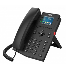 Телефон Fanvil IP , 2xEthernet 10/100/1000, LCD 320x240, цветной дисплей 2,4, 4 аккаунта SIP, G722, Opus, Ipv-6, порт для гарнитуры, книга на 1000 записей, 6-ти сторонняя аудиконф., POE, бп (X303G)