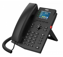 Телефон Fanvil IP , 2xEthernet 10/100, LCD 320x240, цветной дисплей 2,4, 4 аккаунта SIP, G722, Opus, Ipv-6, порт для гарнитуры, книга на 1000 записей, 6-ти сторонняя аудиконф., бп (X303)