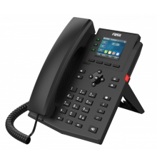 Телефон Fanvil IP , 2xEthernet 10/100, LCD 320x240, цветной дисплей 2,4, 4 аккаунта SIP, G722, Opus, Ipv-6, порт для гарнитуры, книга на 1000 записей, 6-ти сторонняя аудиконф., бп (X303)