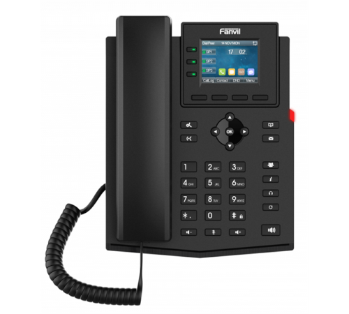 Телефон Fanvil IP , 2xEthernet 10/100, LCD 320x240, цветной дисплей 2,4, 4 аккаунта SIP, G722, Opus, Ipv-6, порт для гарнитуры, книга на 1000 записей, 6-ти сторонняя аудиконф., бп (X303) Телефон Fanvil IP , 2xEthernet 10/100, LCD 320x240, цветной дисплей 2,4, 4 аккаунта SIP, G722, Opus, Ipv-6, порт для гарнитуры, книга на 1000 записей, 6-ти сторонняя аудиконф., бп (X303)