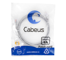 Патч-корд u/utp, категория 6а (10g), серый, lszh, 1.5м Cabeus PC-UTP-RJ45-Cat.6a-1.5m-LSZH Патч-корд U/UTP, категория 6а (10G), 2xRJ45/8p8c, неэкранированный, серый, LSZH, 1.5м (PC-UTP-RJ45-Cat.6a-1.5m-LSZH)