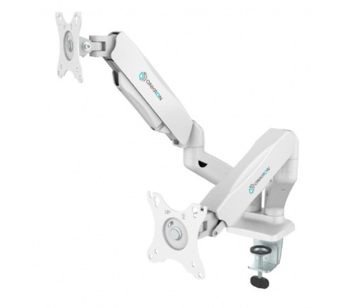 ONKRON G160 белый {Для двух экранов с диагональю 13"-27" Допустимая нагрузка: 2 x  (2-6,5 кг) VESA: 75x75, 100x100 мм}