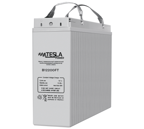 Фронт-терминальный герметичный необслуживаемый аккумулятор Tesla Power 12VDC 200Ач