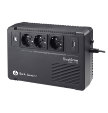 Источник бесперебойного питания Systeme Electriс Back-Save, 400VA/240W, 230V, Line-Interactive, AVR, 3xSchuko, USB charge(type A), USB (BVSE400RS)