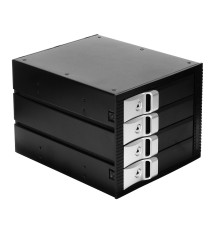 Exegate EX264645RUS Корзина для HDD Exegate HS435-01 (универсальная, на 4*3,5" SATA/SAS HDD, занимает 3*5,25" отсека)