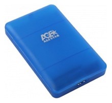 AgeStar 3UBCP3 (BLUE) USB 3.0 Внешний корпус 2.5" SATAIII HDD/SSD USB 3.0, пластик, синий, безвинтовая конструкция