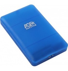 AgeStar 3UBCP3 (BLUE) USB 3.0 Внешний корпус 2.5" SATAIII HDD/SSD USB 3.0, пластик, синий, безвинтовая конструкция