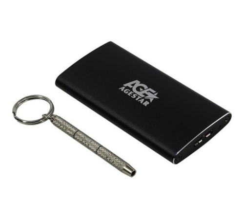 AgeStar 3UBMS2 (BLACK) USB 3.0 Внешний корпус mSATA, алюминий, черный AgeStar 3UBMS2 (BLACK) USB 3.0 Внешний корпус mSATA, алюминий, черный