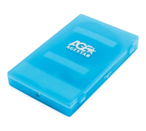 Внешний корпус 2.5" SATA HDD/SSD AgeStar SUBCP1 blue (USB2.0, пластик, безвинтовая конструкция) (SUBCP1 (BLUE))