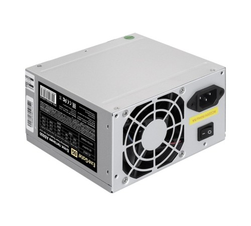 Exegate EX292142RUS-PC Блок питания 600W ExeGate AB600 (ATX, PC, 8cm fan, 24pin, 4+4pin, PCI-E, 3xSATA, 2xIDE, кабель 220V в комплекте)