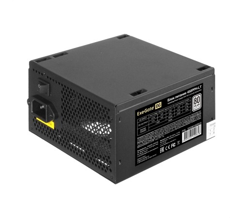 Exegate EX292150RUS-S Блок питания 450W ExeGate 80 PLUS® 450PPH-LT (ATX, APFC, КПД 82% (80 PLUS), 12cm fan, 24pin, (4+4)pin, PCIe, 5xSATA, 3xIDE, RTL, black, кабель 220V с защитой от выдергивания) Exegate EX292150RUS-S Блок питания 450W ExeGate 80 PLUS® 450PPH-LT (ATX, APFC, КПД 82% (80 PLUS), 12cm fan, 24pin, (4+4)pin, PCIe, 5xSATA, 3xIDE, RTL, black, кабель 220V с защитой от выдергивания)