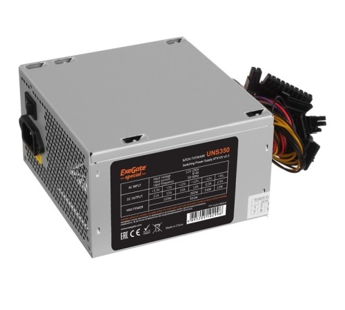 Exegate EX292164RUS-S Блок питания 750W ExeGate UNS750 (ATX, SC, 12cm fan, 24pin, 4+4pin, PCI-E, 3xSATA, 2xIDE, кабель 220V с защитой от выдергивания)