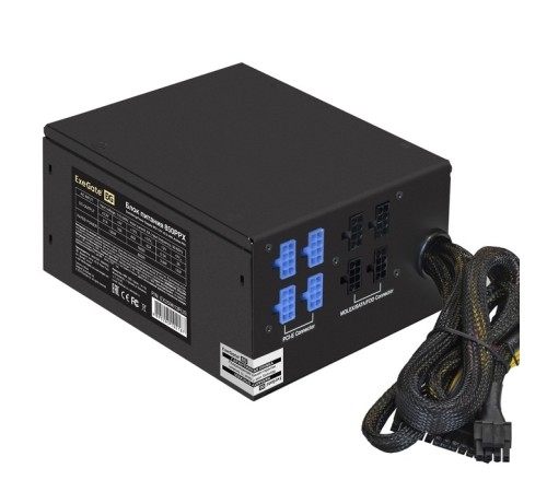 Exegate EX292336RUS-S Блок питания 750W ExeGate 750PPX (ATX, APFC, SC, КПД 80% (80 PLUS), 14cm fan, 24pin, 2x(4+4)pin, 6xPCI-E, 8xSATA, 4xIDE, Cable Management, RTL, black, кабель 220V с защитой от вы
