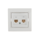 Розетка компьютерная + телефонная 2-м СП Mira RJ45 + RJ11 бел./бел. LEZARD 701-0202-143