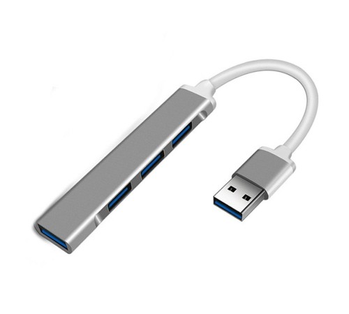 ORIENT CU-322, USB 3.0 (USB 3.1 Gen1)/USB 2.0 HUB 4 порта: 1xUSB3.0+3xUSB2.0, USB штекер тип А, алюминиевый корпус, серебристый (31234)