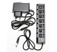 5bites HB27-203PBK Концентратор 7*USB2.0 / БП 5В-2А / 1M / BLACK