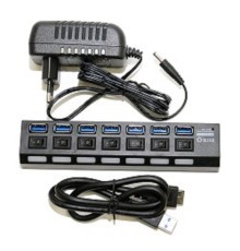 5bites HB37-303PBK Концентратор 7*USB3.0 / БП 5В-2А / 1.2M / BLACK