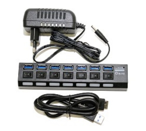 5bites HB37-303PBK Концентратор 7*USB3.0 / БП 5В-2А / 1.2M / BLACK 5bites HB37-303PBK Концентратор 7*USB3.0 / БП 5В-2А / 1.2M / BLACK