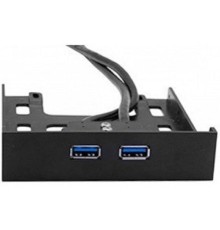 Exegate EX280446RUS Планка USB на переднюю панель Exegate U3H-615, 3,5", 2*USB 3.0, черная, подсоединение к мат. плате