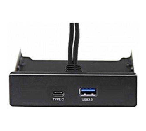 Exegate EX280447RUS Планка USB на переднюю панель Exegate U3H-617, 3,5", 1*USB3.0+1*TypeC, черная, подсоед-е к мат. плат