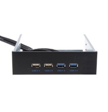 Exegate EX269460RUS Фронтальная панель U5H-614,  5.25", 2х USB + 2х USB 3.0, черная
