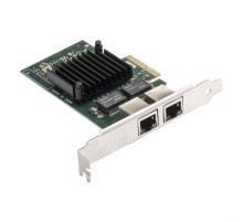 Exegate EX292506RUS Сетевой адаптер ExeGate EXE-I350-T2V2 (PCI-E x4 v2.1, порты 2xRJ45 (медные), 10/100/1000Mbps, Gigabit NIC Intel Chipset NHI350AM2)