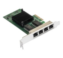 Exegate EX292508RUS Сетевой адаптер ExeGate EXE-I350-T4V2 (PCI-E x4 v2.1, порты 4xRJ45 (медные), 10/100/1000Mbps, Gigabit NIC Intel Chipset NHI350AM4)