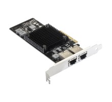 Exegate EX292507RUS Сетевой адаптер ExeGate EXE-X550-T2 (PCI-E x8 v3.0, порты 2xRJ45 (медные), 10Gb/s (10/5/2.5/1Gb/s, 100Mb/s), Server NIC Intel Chipset X550)