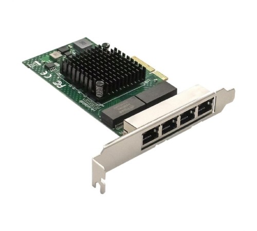 Exegate EX293453RUS Сетевой адаптер ExeGate EXE-BCM5719 (PCI-E x4 v2.0, порты 4xRJ45, 10/100/1000Mbps, Gigabit Chipset Broadcom BCM5719)