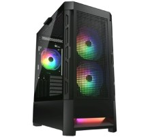 Cougar Airface RGB Black, 2х140мм + 1x120mm ARGB Fan, ARGB Fan Hub, без БП, черный, ATX