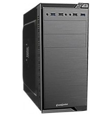 Exegate EX272747RUS Корпус Minitower Exegate QA-412U Black, mATX, <XP500, Black, 120mm>, 2*USB+2*USB3.0, Audio