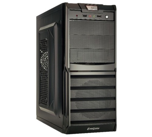 Exegate EX278402RUS Корпус Miditower Exegate XP-329S Black, ATX, <без БП>, 2*USB, Audio