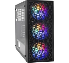 Exegate EX293017RUS Корпус Miditower ExeGate EVO-8243-NPX500 (ATX, БП 500NPX с вент 12 см, 2*USB+1*USB3.0, черный, 3 вент. с RGB подсветкой, боковая панель - закаленное стекло)