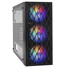 Exegate EX293017RUS Корпус Miditower ExeGate EVO-8243-NPX500 (ATX, БП 500NPX с вент 12 см, 2*USB+1*USB3.0, черный, 3 вент. с RGB подсветкой, боковая панель - закаленное стекло)