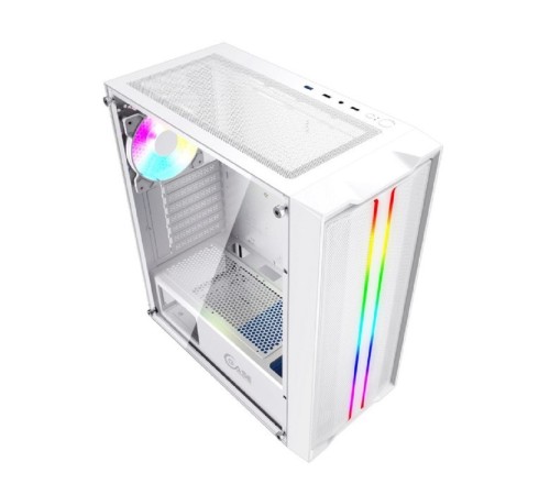 Powercase CMIEW-F4S Корпус Mistral Evo White, Tempered Glass, 1x 120mm PWM ARGB fan + ARGB Strip + 3x 120mm PWM non LED fan, белый, ATX  (CMIEW-F4S)
