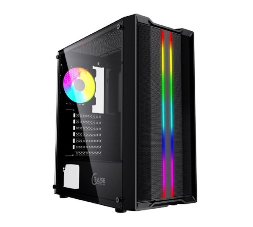 Powercase CMIEB-F4S Корпус Mistral Evo, Tempered Glass, 1x 120mm PWM ARGB fan + ARGB Strip + 3x 120mm PWM non LED fan, чёрный, ATX  (CMIEB-F4S)