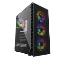 Powercase Mistral Z4C Mesh LED, Tempered Glass, 4x 120mm 5-color fan, чёрный, ATX  (CMIZ4C-L4)