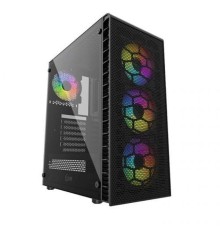 Powercase Mistral Z4C Mesh LED, Tempered Glass, 4x 120mm 5-color fan, чёрный, ATX  (CMIZ4C-L4)
