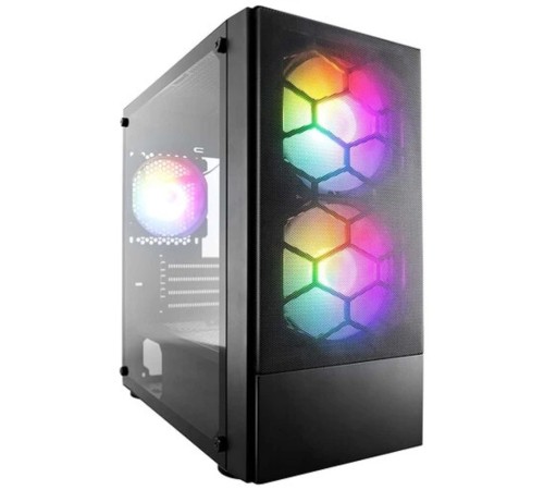 1STPLAYER Корпус FIREBASE X4-M Black / mATX, TG / 1x120mm & 2x140mm LED fans inc. / X4-M-BK-2F1P-1F1 1STPLAYER Корпус FIREBASE X4-M Black / mATX, TG / 1x120mm & 2x140mm LED fans inc. / X4-M-BK-2F1P-1F1