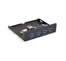 Exegate EX283580RUS Планка USB на переднюю панель ExeGate U3H-625, 3,5", 4*USB3.0, черная, металл, подсоединение к мат. плате