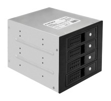 Exegate EX291657RUS Корзина для HDD ExeGate HS435-02 (универсальная, на 4*3,5"/2.5" SATA HDD, занимает 3*5,25" отсека, RTL)