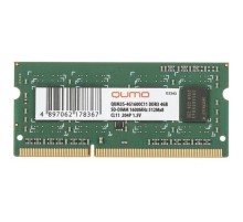 QUMO DDR3 SODIMM 4GB QUM3S-4G1600C11 PC3-12800, 1600MHz