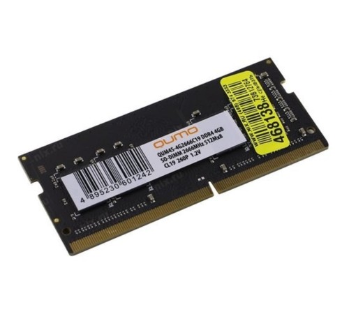 QUMO DDR4 SODIMM 4GB QUM4S-4G2666C19 PC4-21300, 2666MHz OEM/RTL