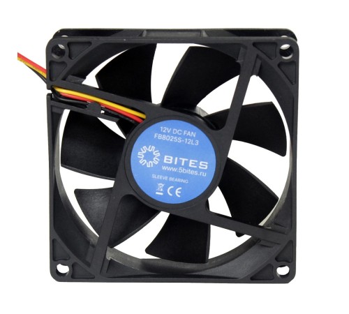 5bites Вентилятор FB8025S-12L3 80X25 / SLEEVE / 2000RPM / 3P