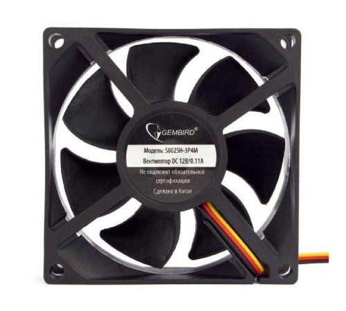 Gembird Вентилятор 80x80x25, гидрод., тихий, 3 pin/4pin Molex, провод 30 см (S8025H-3P4M) Gembird Вентилятор 80x80x25, гидрод., тихий, 3 pin/4pin Molex, провод 30 см (S8025H-3P4M)
