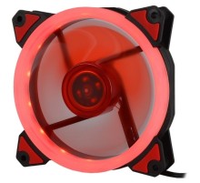 CROWN Вентилятор для компьютерного корпуса CMCF-12025S-1230 (120*120*25мм;Красное LED кольцо;1500 об/мин;35CFM;20Дб;Подшипник скольжения;3pin+MOLEX(папа-мама) 40+10см)