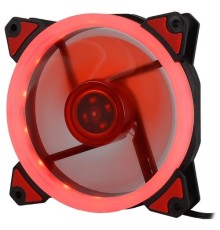 CROWN Вентилятор для компьютерного корпуса CMCF-12025S-1230 (120*120*25мм;Красное LED кольцо;1500 об/мин;35CFM;20Дб;Подшипник скольжения;3pin+MOLEX(папа-мама) 40+10см)
