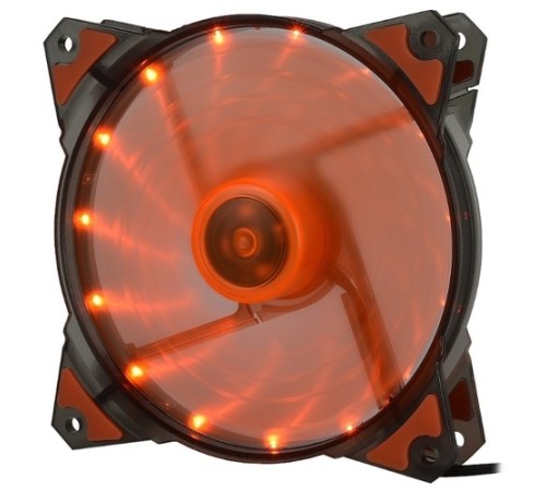 CROWN Вентилятор для компьютерного корпуса CMCF-12025S-1223 CMCF-12025S-1223 (120*120*25мм;Оранжевый 16LED;1500 об/мин;35CFM;20Дб;Подшипник скольжения;3pin+MOLEX(папа-мама) 40+10см)