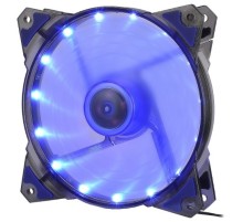 CROWN Вентилятор для компьютерного корпуса CMCF-12025S-1221  (120*120*25мм;Синий 16LED;1500 об/мин;35CFM;20Дб;Подшипник скольжения;3pin+MOLEX(папа-мама) 40+10см)